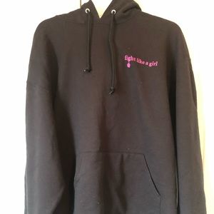 Women’s Fight Like a Girl Black Hoodie Xlarge